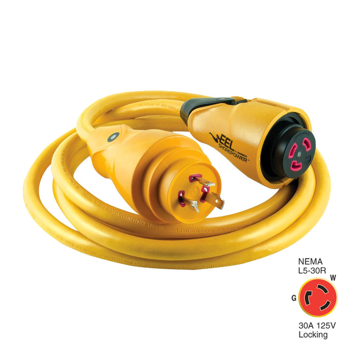 Marinco CS30-12 EEL 30A 125V Shore Power Cordset - 12' - Yellow [CS30-12]-North Shore Sailing