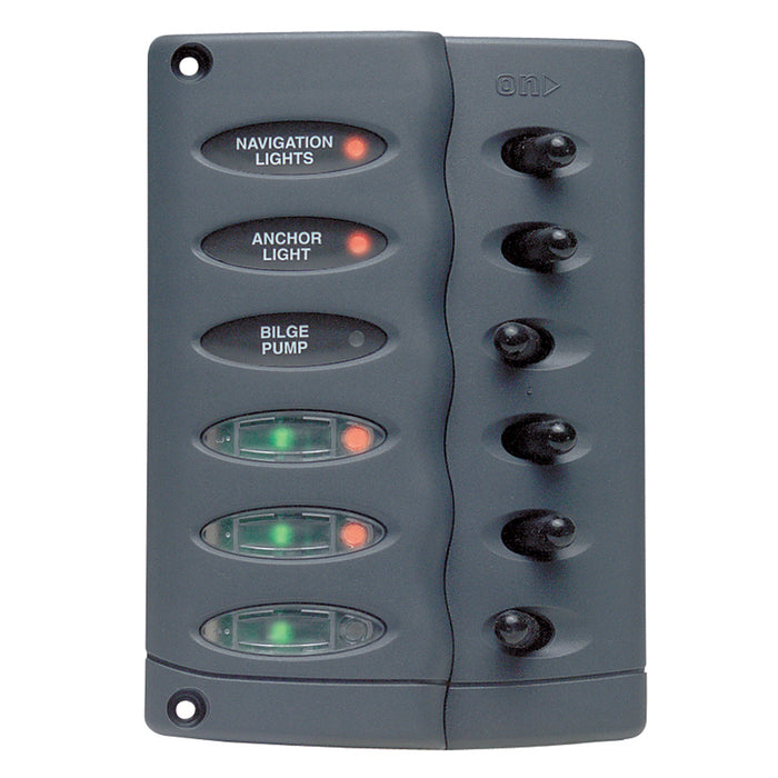 Marinco Contour Switch Panel - Waterproof 6 Way [CSP6]-North Shore Sailing