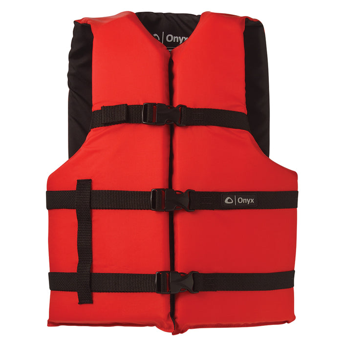 Onyx Nylon General Purpose Life Jacket - Adult Universal - Red [103000-100-004-12]-North Shore Sailing