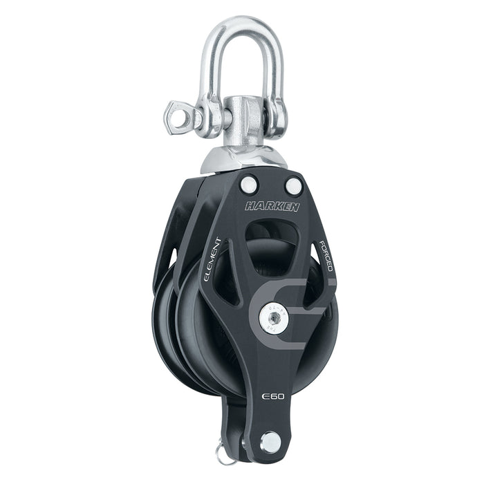 Harken 60mm Double Aluminum Element Block w/Swivel  Becket [6270]-North Shore Sailing