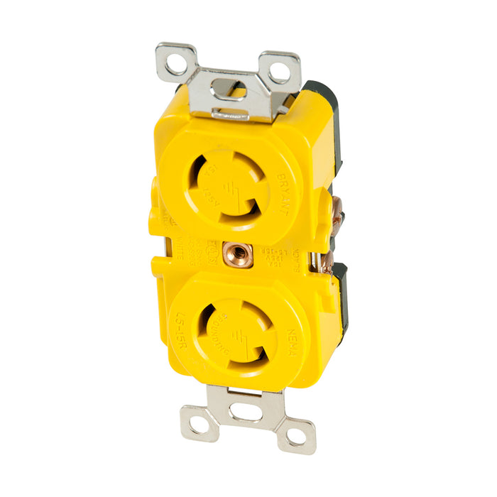 Marinco Locking Receptacle - 15A, 125V - Yellow [4700CR]-North Shore Sailing