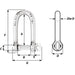 Wichard Self-Locking Long D Shackle - Diameter 6mm - 1/4" [01213]-North Shore Sailing