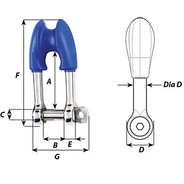 Wichard Thimble Shackle - Captive Pin - Diameter 8mm - 5/16" [01494]-North Shore Sailing