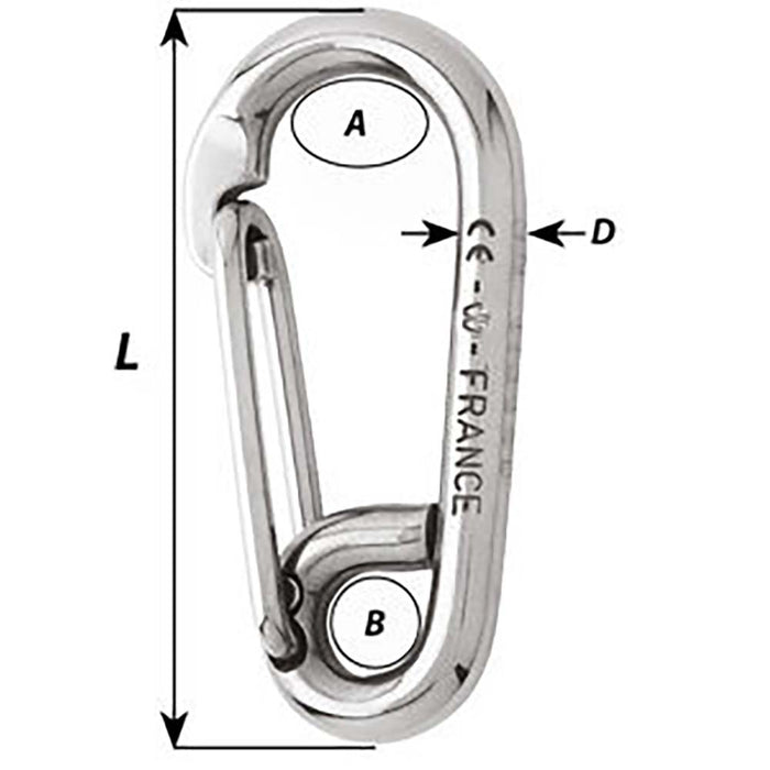 Wichard Symmetric Carbine Hook - Length 80mm - 5/16" [02315]-North Shore Sailing