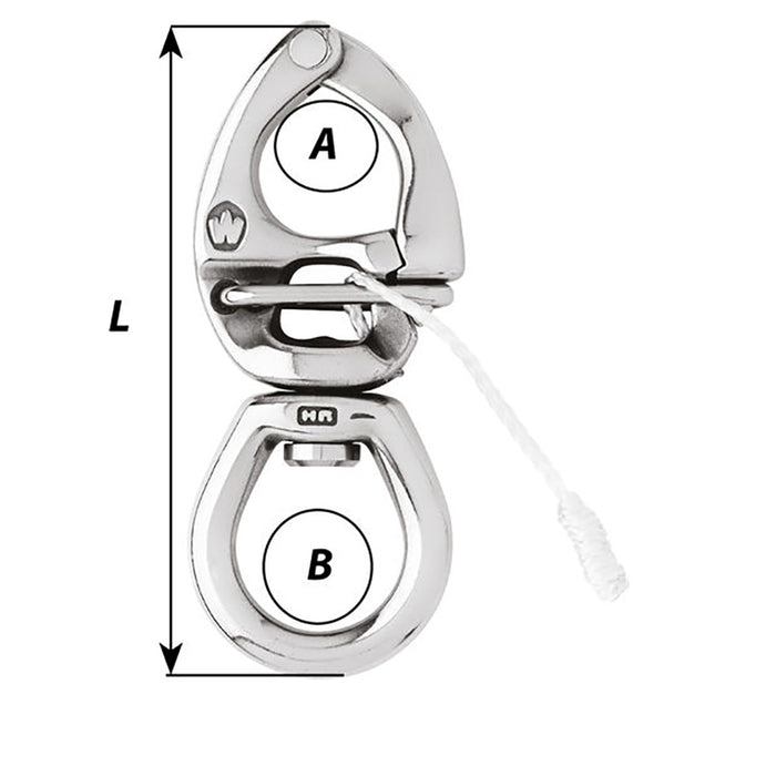 Wichard HR Quick Release Snap Shackle With Large Bail - 80mm Length - 3-5/32" [02773]-North Shore Sailing